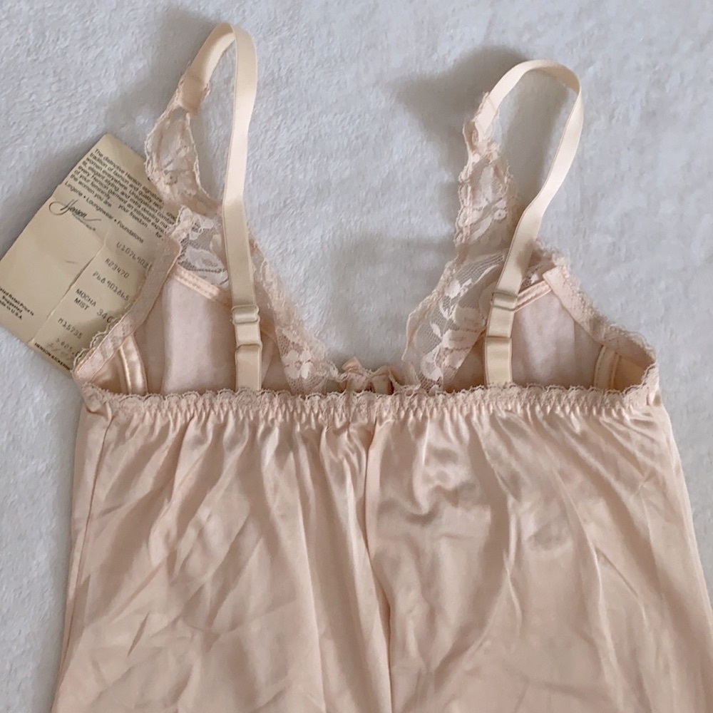 {VTG/NWT} Henson Kickernick | 70s Nylon Lace Underwire Bra Slip Dress 1865 (34C) - Picture 8 of 16